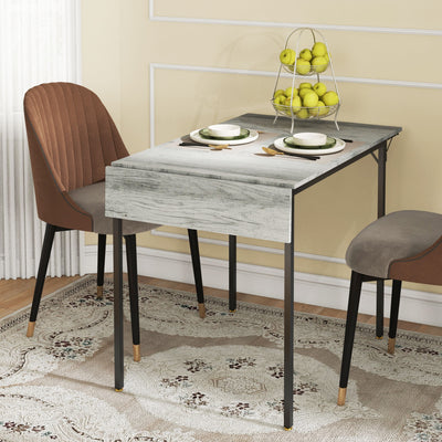 HOMCOM Four-Person Drop Leaf Dining Table - Grey 