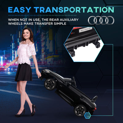 HOMCOM Audi Licensed 12V Kids Electric Ride-On, with Remote Control, Suspension System, Lights, Music, Motor - Black 