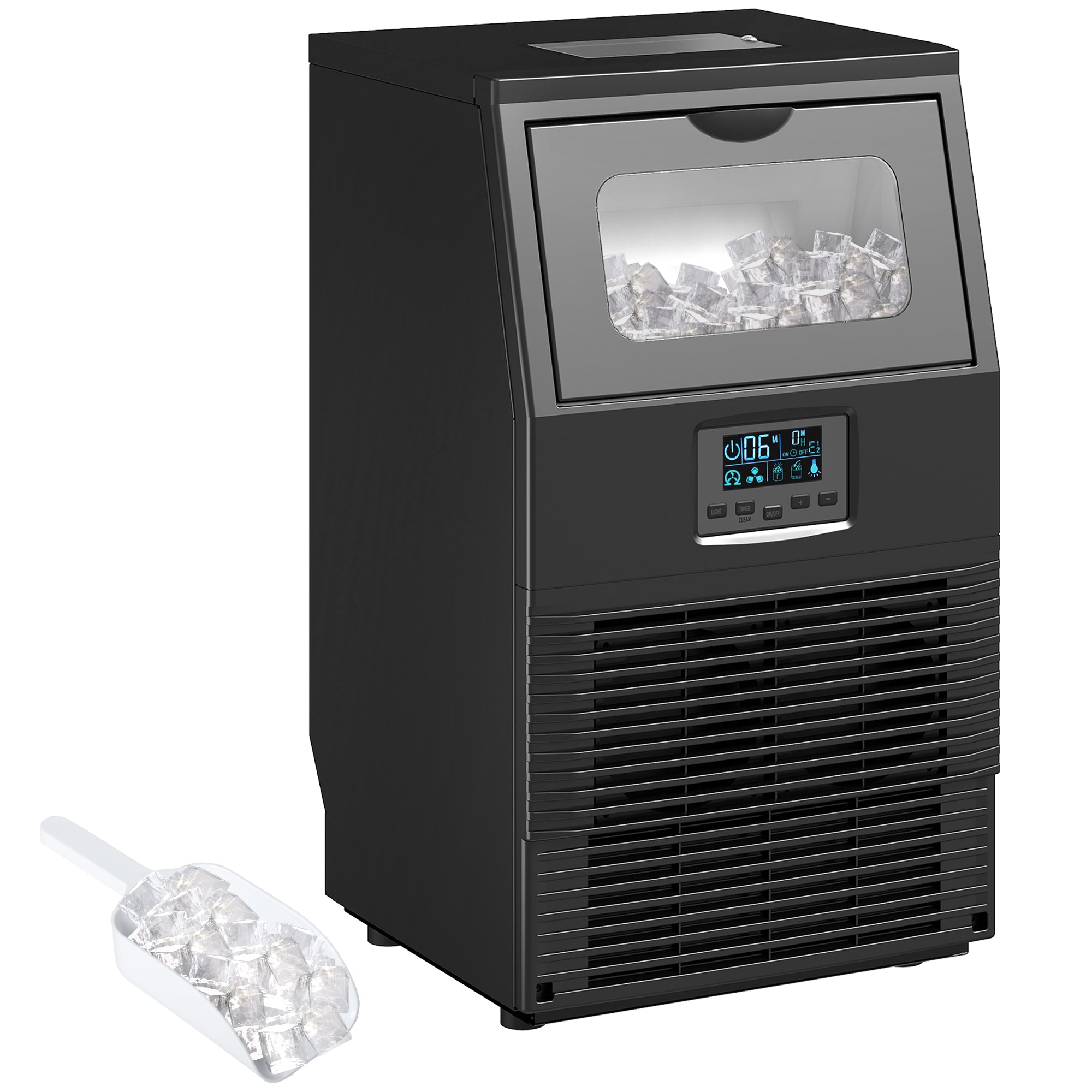 HOMCOM Commercial Ice Maker with 4kg Ice Storage - Black 