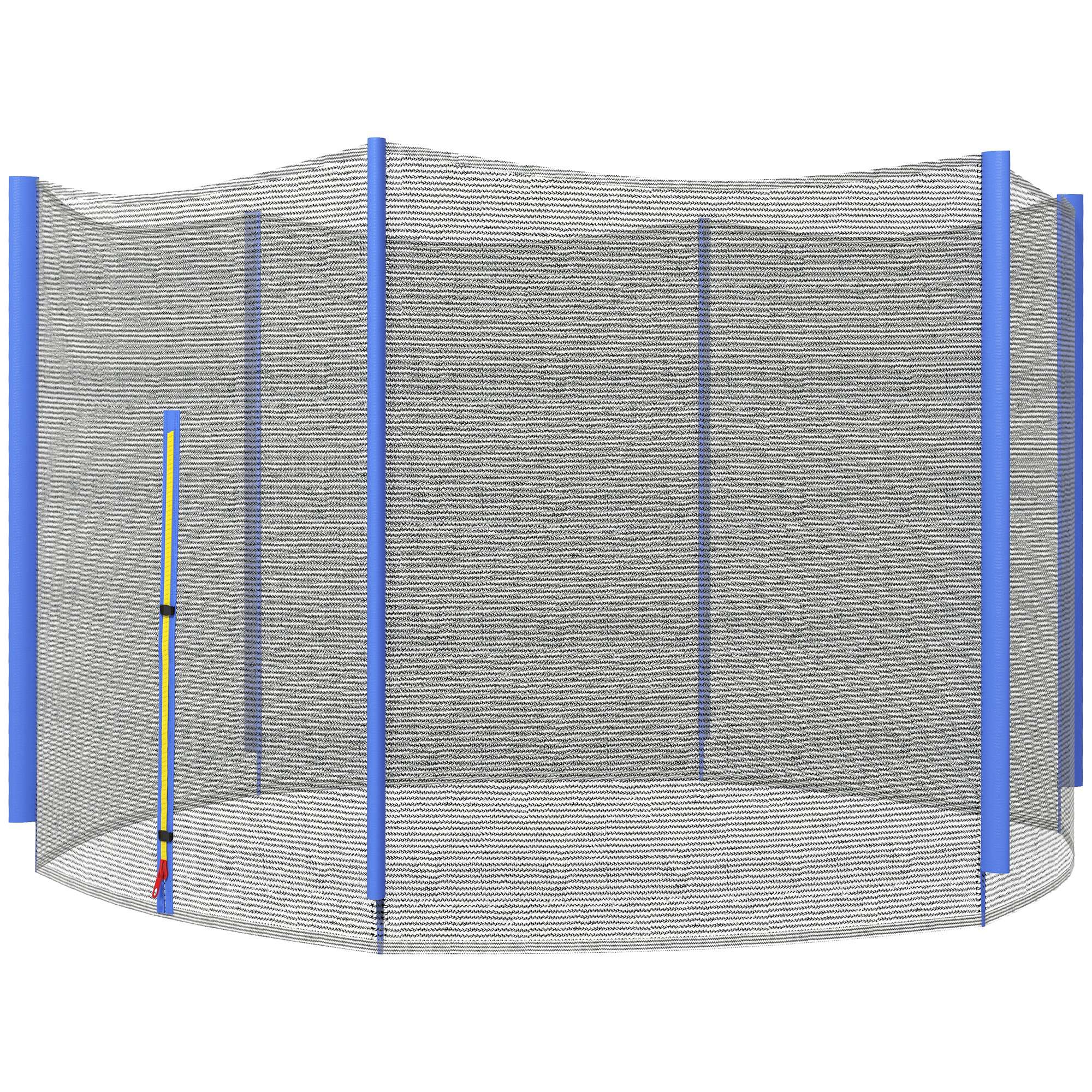 SPORTNOW 8ft Trampoline Net Replacement with 6 Plastic Pole Covers, Weather-Resistant Trampoline Netting Replacement with Zipped Entrance, Poles Not Included, Blue 