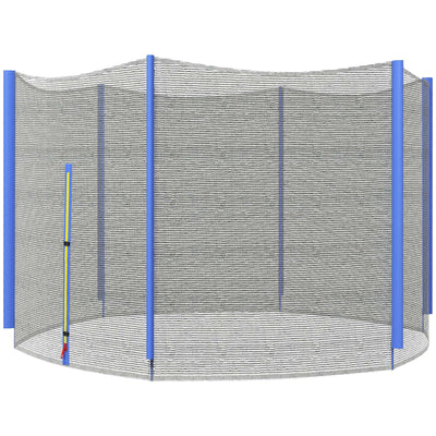 SPORTNOW 8ft Trampoline Net Replacement with 6 Plastic Pole Covers, Weather-Resistant Trampoline Netting Replacement with Zipped Entrance, Poles Not Included, Blue 