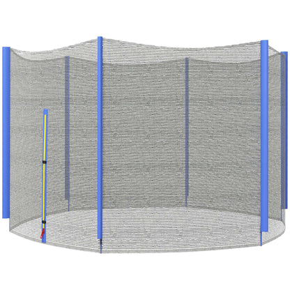 SPORTNOW 8ft Trampoline Net Replacement with 6 Plastic Pole Covers, Weather-Resistant Trampoline Netting Replacement with Zipped Entrance, Poles Not Included, Blue 