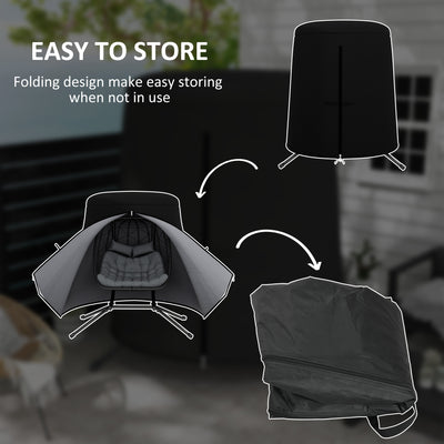 Outsunny 196 x 230 cm Hanging Egg Chair Protective Cover - Black 