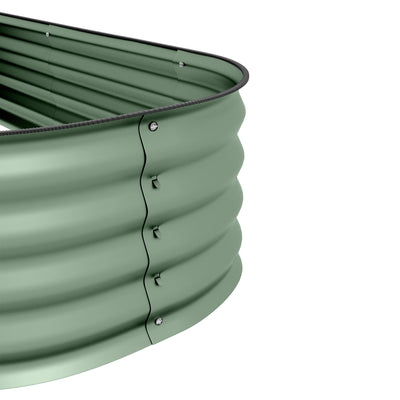 Outsunny Galvanised Raised Garden Bed, Metal Planter Box with Safety Edging, for Flowers, Herbs, Succulents, Green 