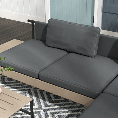 Outsunny Three-Piece 'L' Garden Sofa Set - Grey 