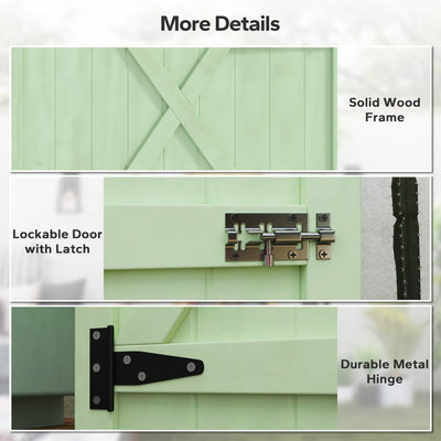 Outsunny Wooden Small Shed, Garden Storage Shed with Shelves and Bolt Latch, 75L x 56W x115H cm, Green 