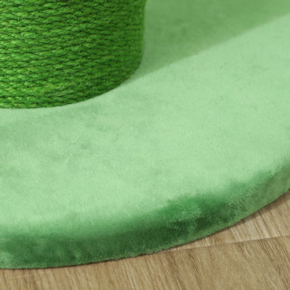 PawHut 63cm Cat Scratching Post for Indoor Cats, with Sisal Rope Cover, Large Base, Green 