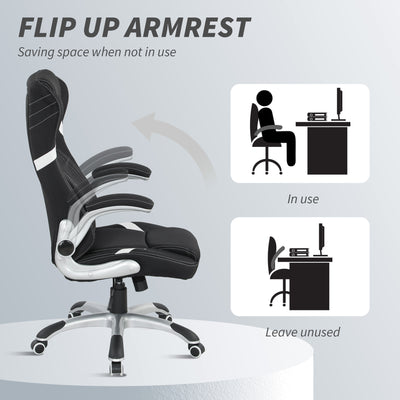 Vinsetto Linen-Look Office Chair, with Adjustable Height and Tension - Black 