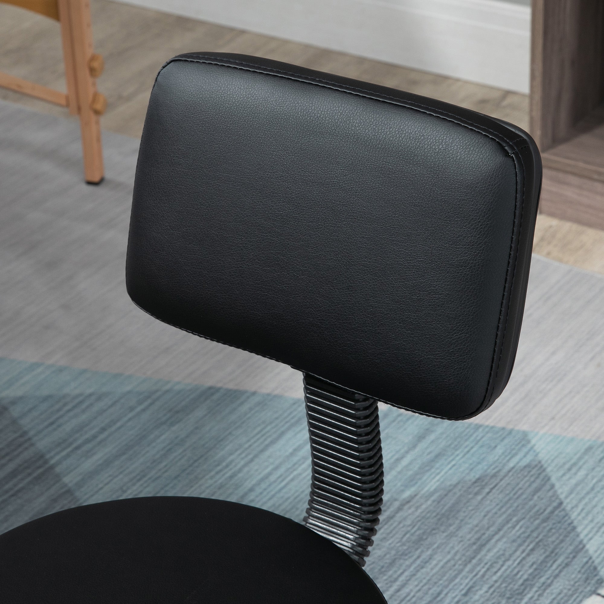HOMCOM Swivel Salon Chair w/ Padded Seat Back 5 Wheels Adjustable Height Salon Hairdressers Tattoo Spa Rolling Black 