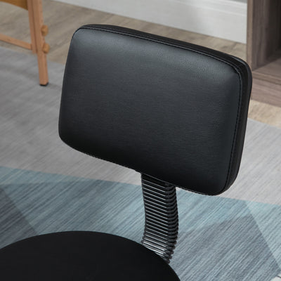 HOMCOM Swivel Salon Chair w/ Padded Seat Back 5 Wheels Adjustable Height Salon Hairdressers Tattoo Spa Rolling Black 