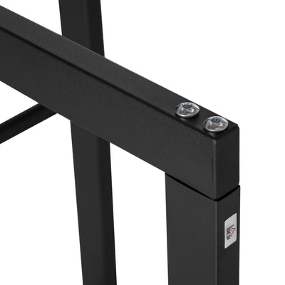HOMCOM Metal Firewood Log Holder Tall Firewood Rack Indoor Outdoor Fireplace Wood Storage Shelf with Side Rails, Rust-Resistant, Black, 40W x 25D x 100H cm 