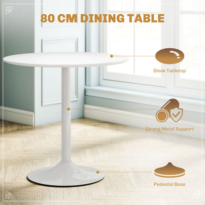 HOMCOM Five-Piece Modern Dining Set - White