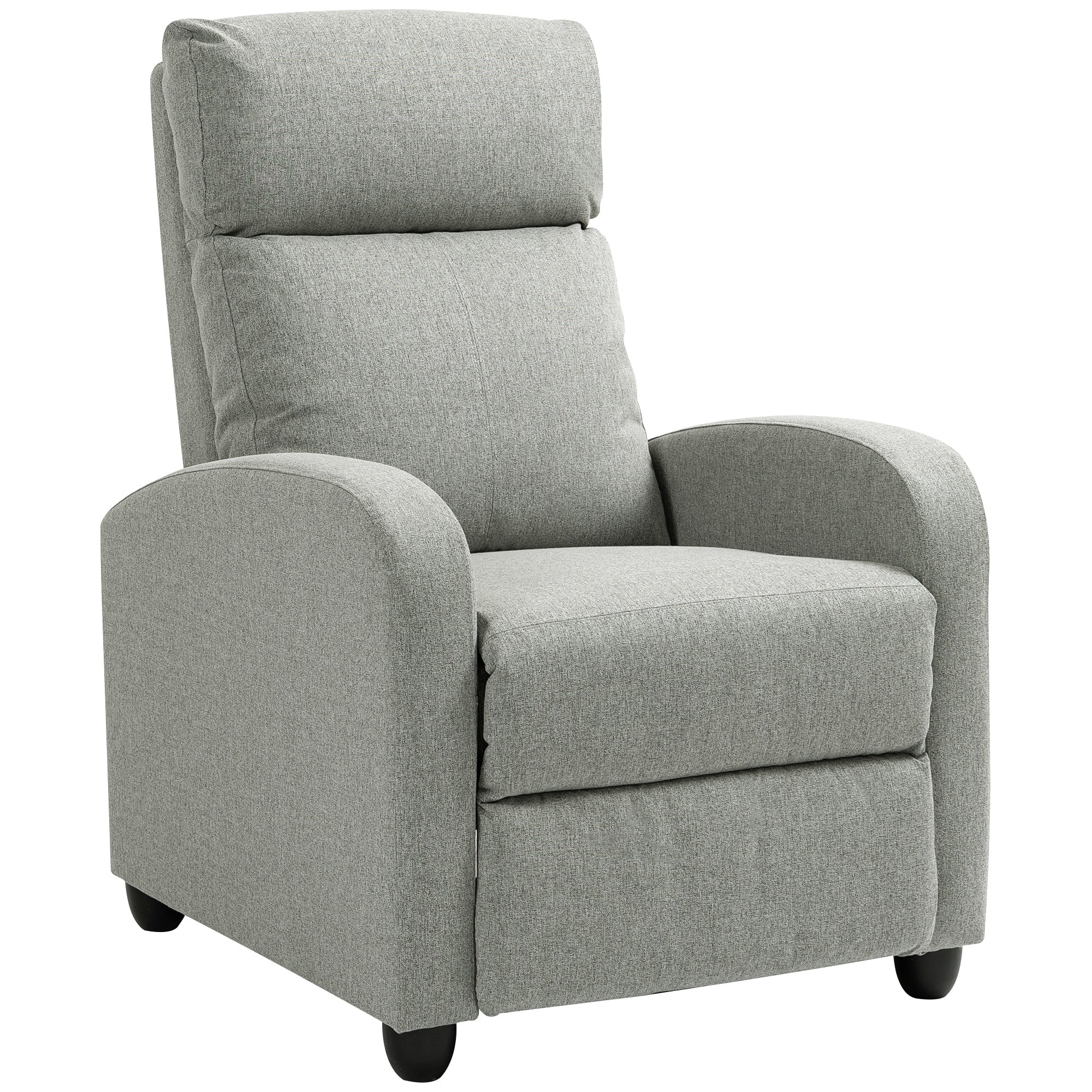 HOMCOM 135\'c2\'b0 Push Back Recliner Armchair, with Footrest - Grey