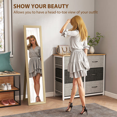HOMCOM 37 x 157 cm Full Length Mirror - Natural 