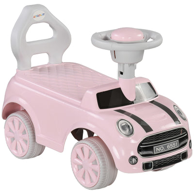 AIYAPLAY Foot To Floor Ride On Car Sliding Car w/ Air Horn, Anti-Over-Backwards, 18 to 36 Months - Pink 