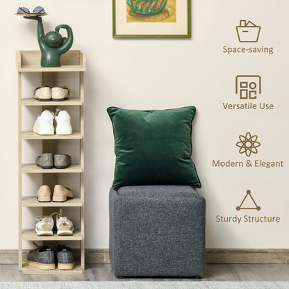 HOMCOM 7 Tier Shoe Rack Organizer Storage Shelf Wooden Display Cabinet for Entryway Living Room Bedroom Oak 