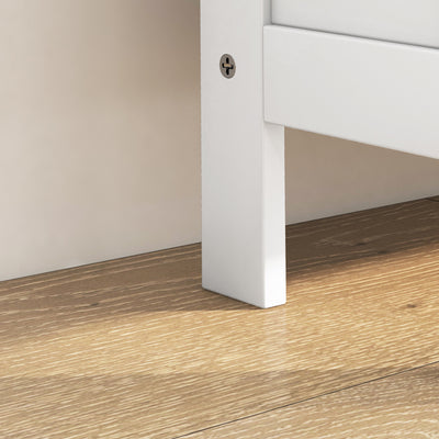 HOMCOM Narrow Shoe Cabinet with 3 Flip Drawers - White 