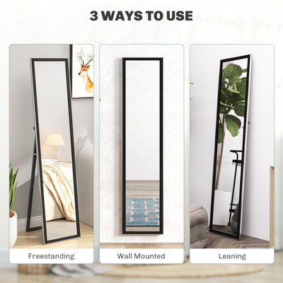 HOMCOM Glitter Frame Full-Length Mirror - Black 