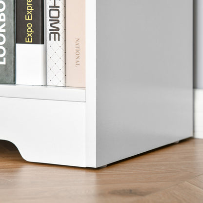 HOMCOM Wooden Cube Bookcase, 2 Tier Open Storage Shelving Unit with 4 Compartments, Freestanding Display Bookshelf for Home Office Living Room Furniture, 118 x 29 x 76cm, White 