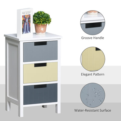 HOMCOM Storage Tower, Dresser Chest with Drawers, Wood Top, Organizer Unit for Closets Bedroom Nursery Room Hallway 
