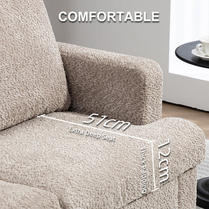 HOMCOM 2 Seater Sofa, Loveseat Sofa with Removable Back Cushions, Chenille Fabric Small Couch Settee with S-springs for Living Room, Bedroom, Home Office, Light Brown 