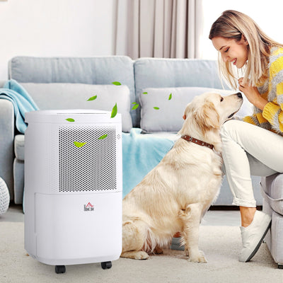 HOMCOM 10L/Day 2200ML Portable Quiet Dehumidifier with WiFi Smart App Control, Electric Moisture Air Dehumidifier for Home Laundry Basement 