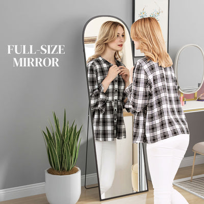 HOMCOM 162cm Aluminium Frame Standing Mirror - Black 