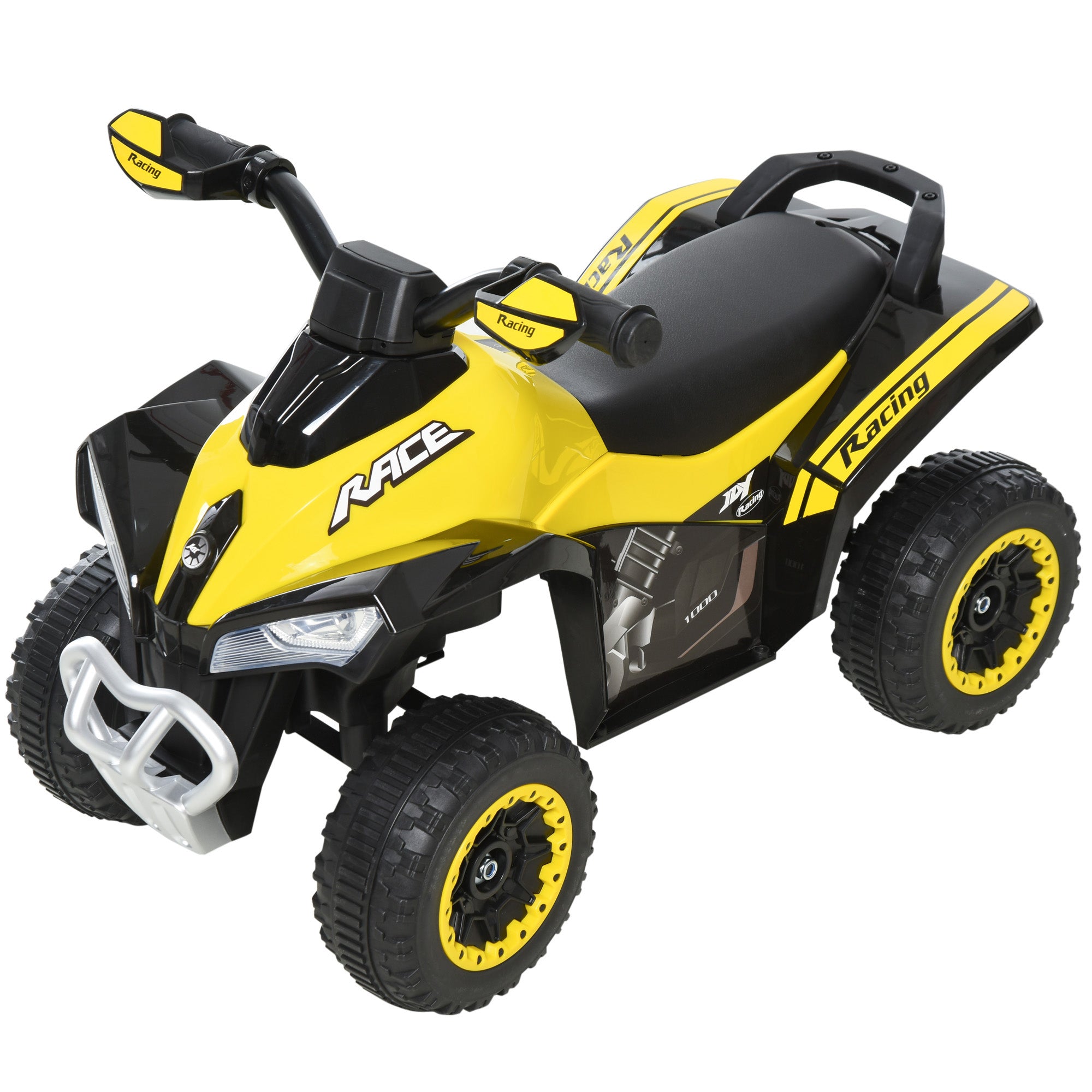 HOMCOM No Power Toddler Kids Ride on Car Walker Foot To Floor Slider w/ Music Lights for 18 - 36 Months Yellow 