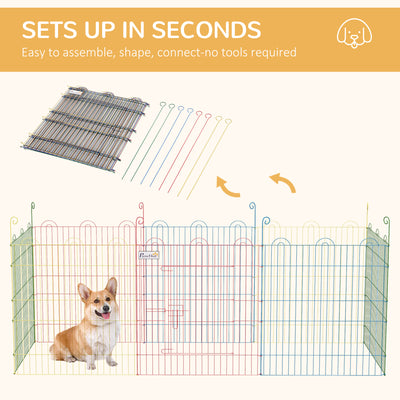 PawHut Pet Playpen Crate, with Eight Panels, Door, for Indoors and Outdoors, 60H x \'ce\'a6156cm 