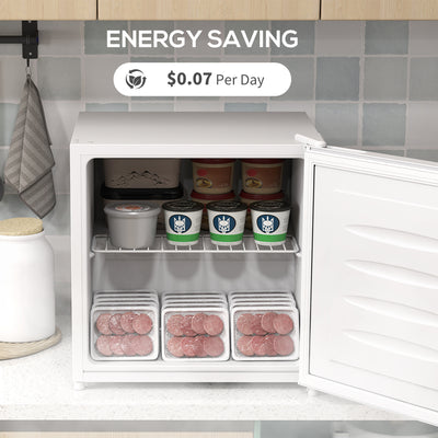 HOMCOM 35L Mini Freezer, -24℃ to -14℃ Temperature - White 