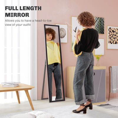 HOMCOM Glitter Frame Full-Length Mirror - Black 