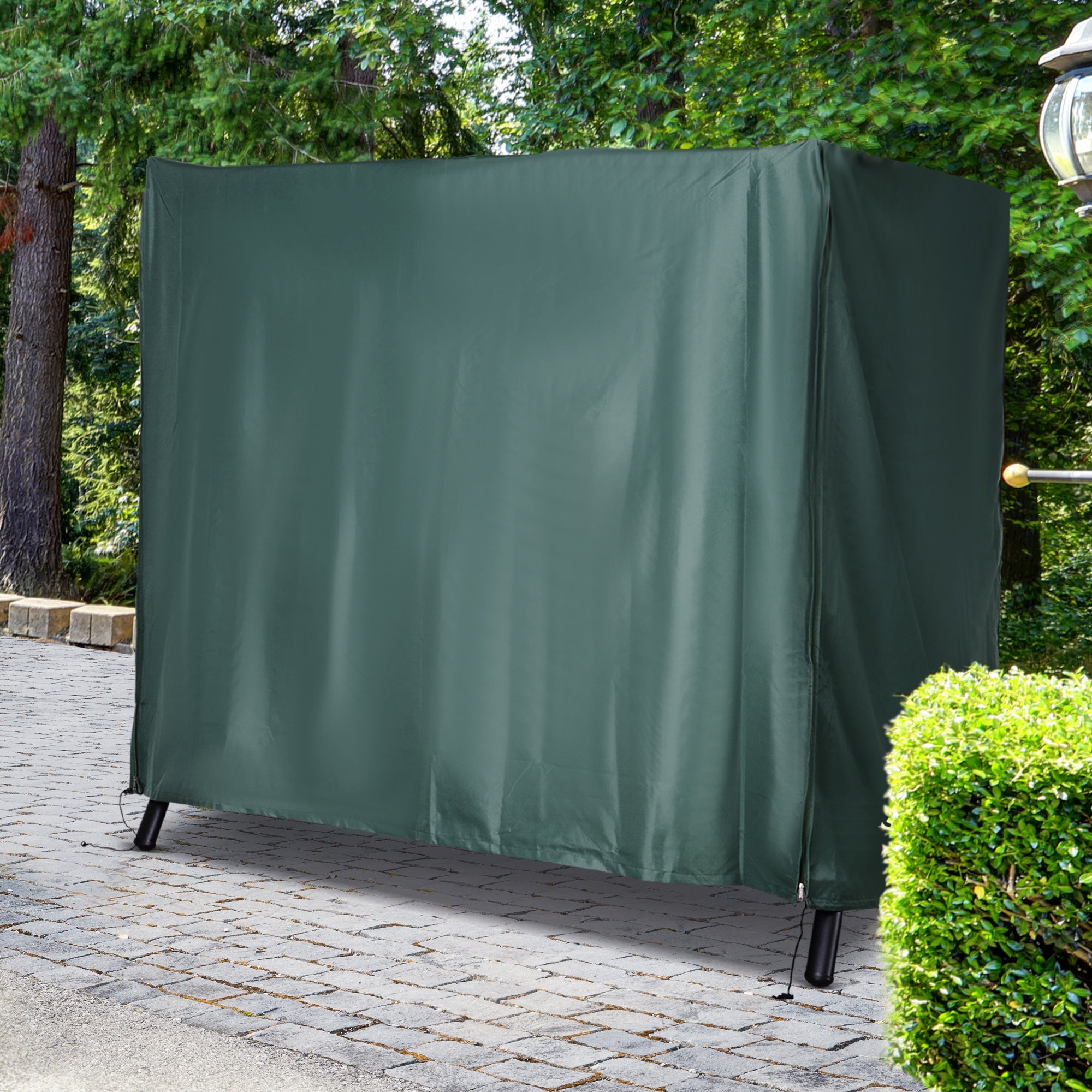 Outsunny 205 x 124cm Three-Seater Swing Chair Protective Cover Deep Green 
