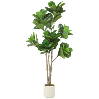 HOMCOM 180cm Artificial Fiddle Leaf Fig Tree - Green 