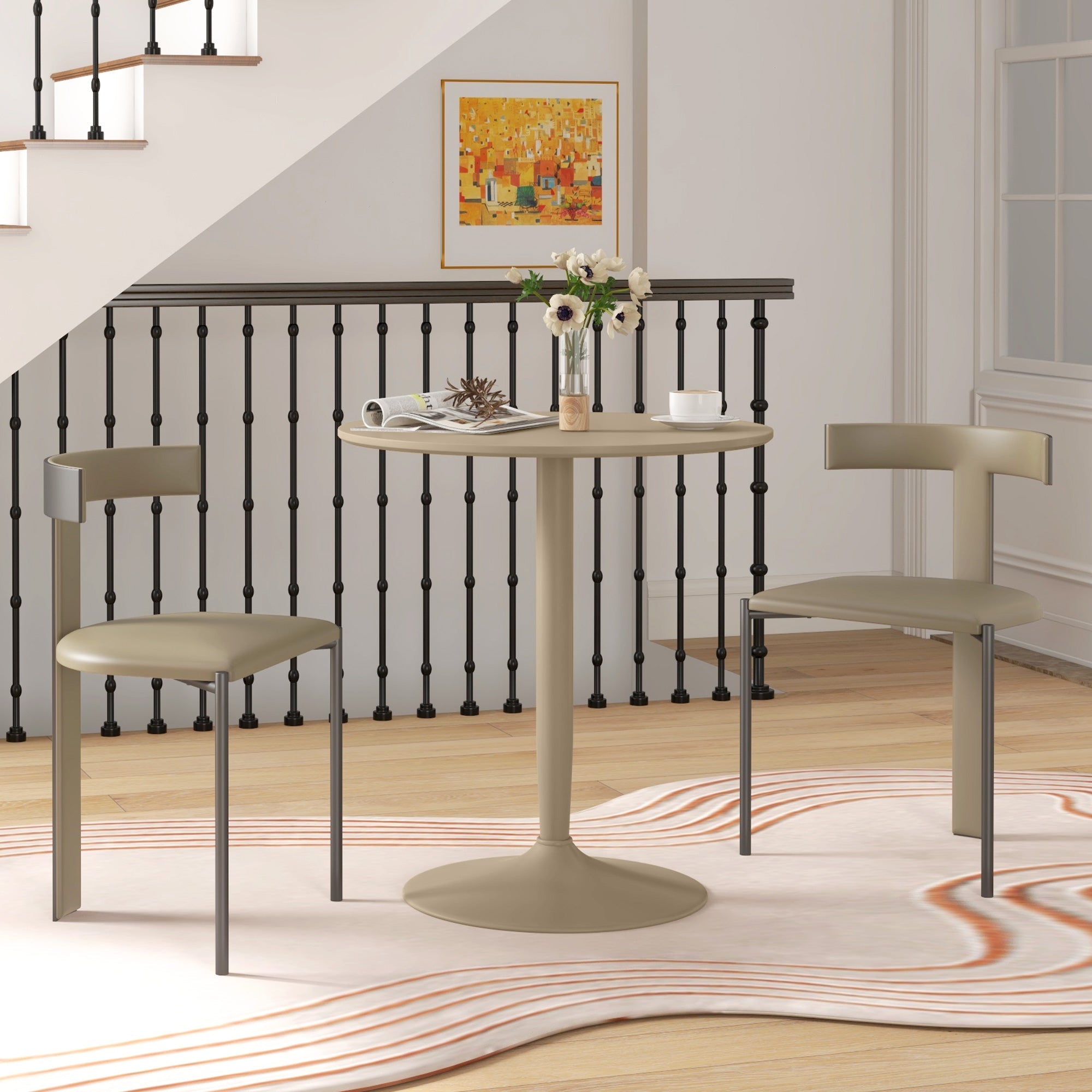 HOMCOM 75H x \'ce\'a670cm Two-Person Minimalistic Dining Table - Light Brown 