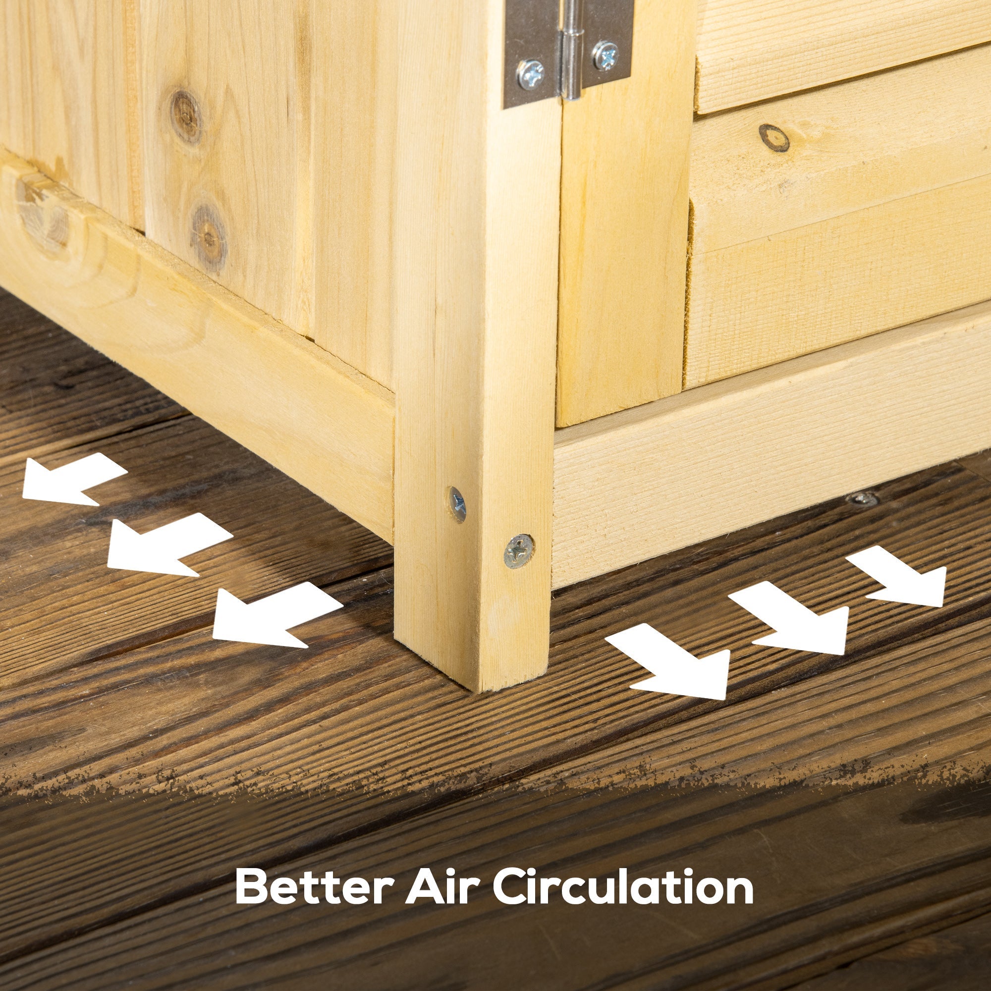 Outsunny 87 x 47 x 160cm Wooden Garden Shed, Sheds & Outdoor Storage with Asphalt Roof and 2 Lockable Doors, Natural 