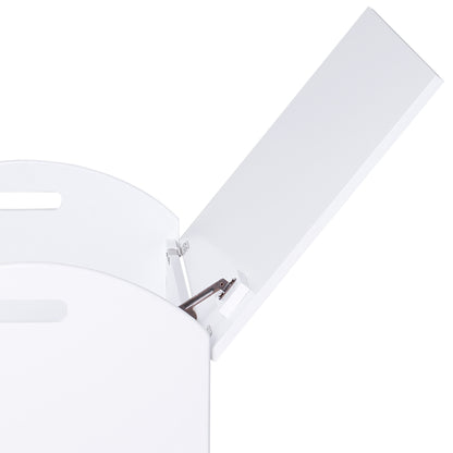 HOMCOM Kids Wooden Toy Box Organizer Children's Toy Storage with Lid Safety Hinge Side Handle Playroom Furniture White 