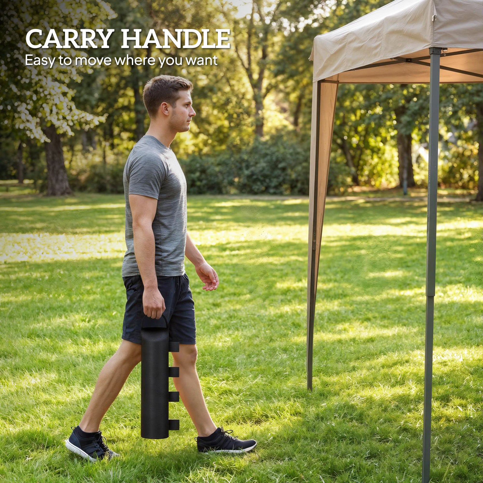 Outsunny 8 Pack Gazebo Sand Weights Bags, 40 kg 600D Heavy Duty Sand Bags Sandbags for Canopy Tent Legs, Without Sand, Black 
