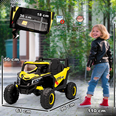 AIYAPLAY 12V Kids Ride On Car with Remote Control, Kids Electric Car with Suspension System, Music, for Kids 3-5 Years, Yellow 