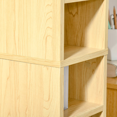 HOMCOM 204 CD Tall Narrow Media Storage Tower - Oak Tone 