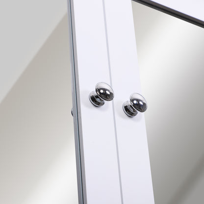 kleankin Wall-mounted Bathroom Cabinet Mirror Door Organiser Storage Shelves Living Room White 