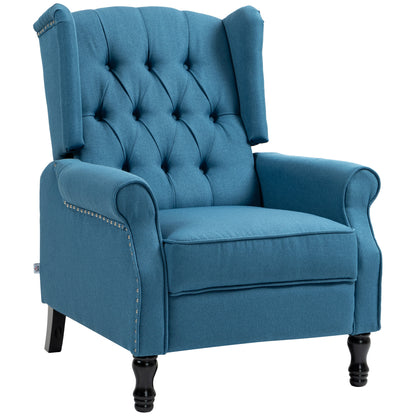 HOMCOM 150\'c2\'b0 Reclining Vintage Armchair, with footrest - Blue