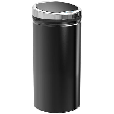 HOMCOM 42L Sensor Bin for Kitchen Waste Automatic Dustbin Motion Detection Dustbin  Stainless Steel Rubbish Can with Bucket, Black 