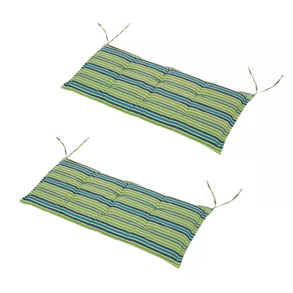Outsunny Polyester Set Of 2 Swing Chair Cushion Green Stripes 