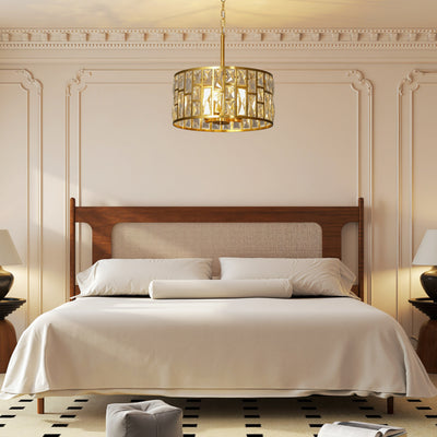 HOMCOM 72 Glass Crystallite Chandelier - Gold-Tone 