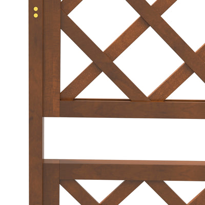 Outsunny Wooden Trellis Planter Box, Raised Garden Bed to Grow Vegetables, Herbs and Flowers, Orange 