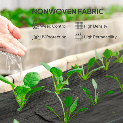 Outsunny 2m x 90m Weed Control Membrane, Heavy Duty Weed Control Barrier Fabric, 90gsm Ground Cover for Patios, Garden, Flower beds, Landscaping 
