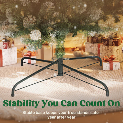 HOMCOM 8.2 ft Snow Frosted Christmas Tree Arch, Christmas Arch Doorway Decor with 2100 Tips and 96 Pinecones, Artificial Xmas Tree with Metal Stand for Indoor, Green