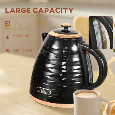 HOMCOM 3kW Rapid Boil Honeycomb Kettle - Black 