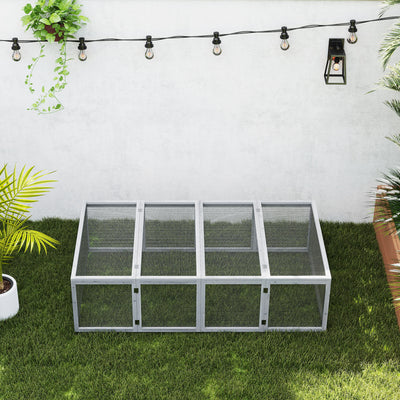 PawHut Wooden Rabbit Hutch Cage 6ft with Wire Mesh, Openable Roof, Play Space for Outdoor, Grey 