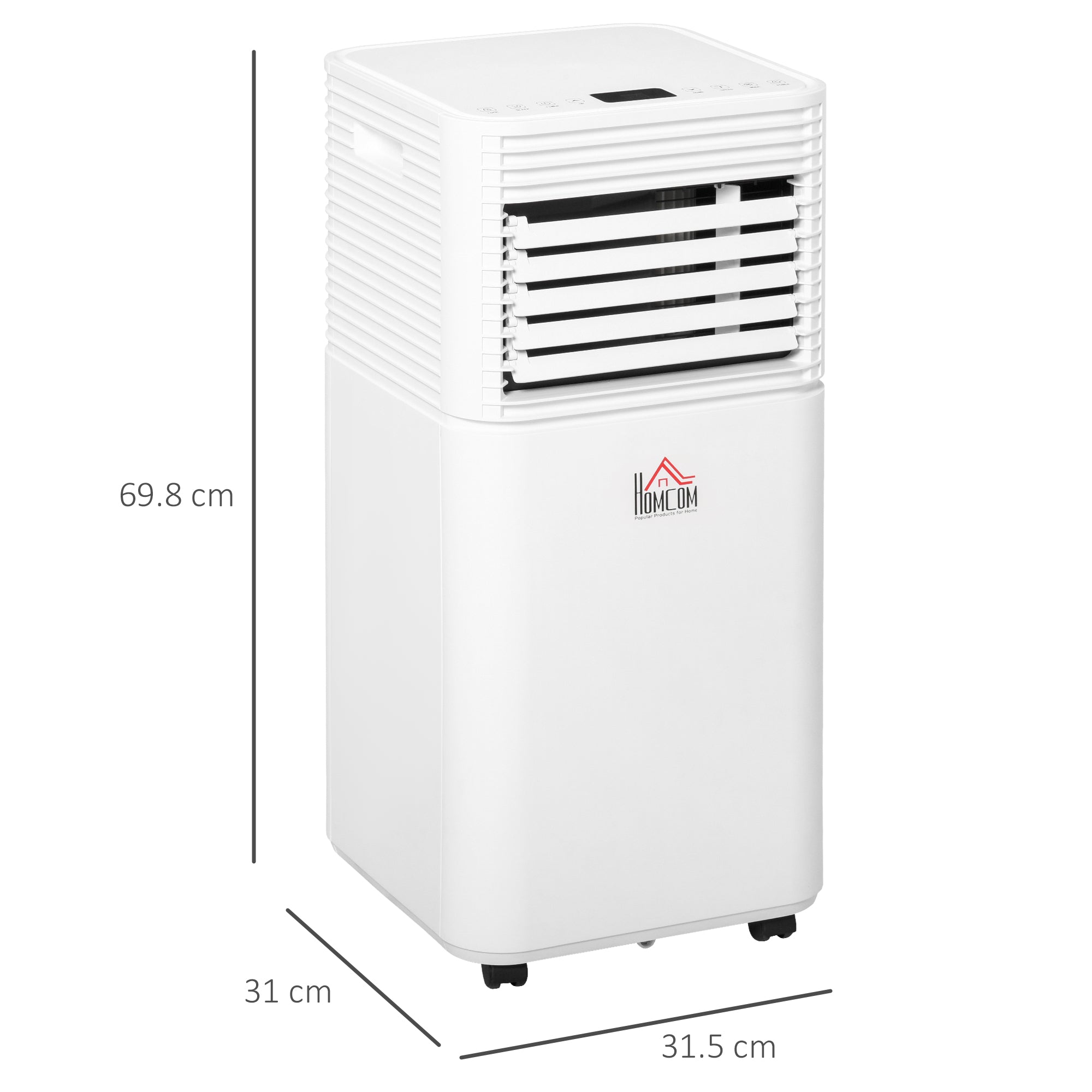 HOMCOM 9000 BTU Portable Air Conditioner for Cooling Dehumidifier Fan, Air Conditioning Unit for Room up to 18m², with Remote, 24H Timer, Window Mount Kit, R290, A Energy Efficiency 
